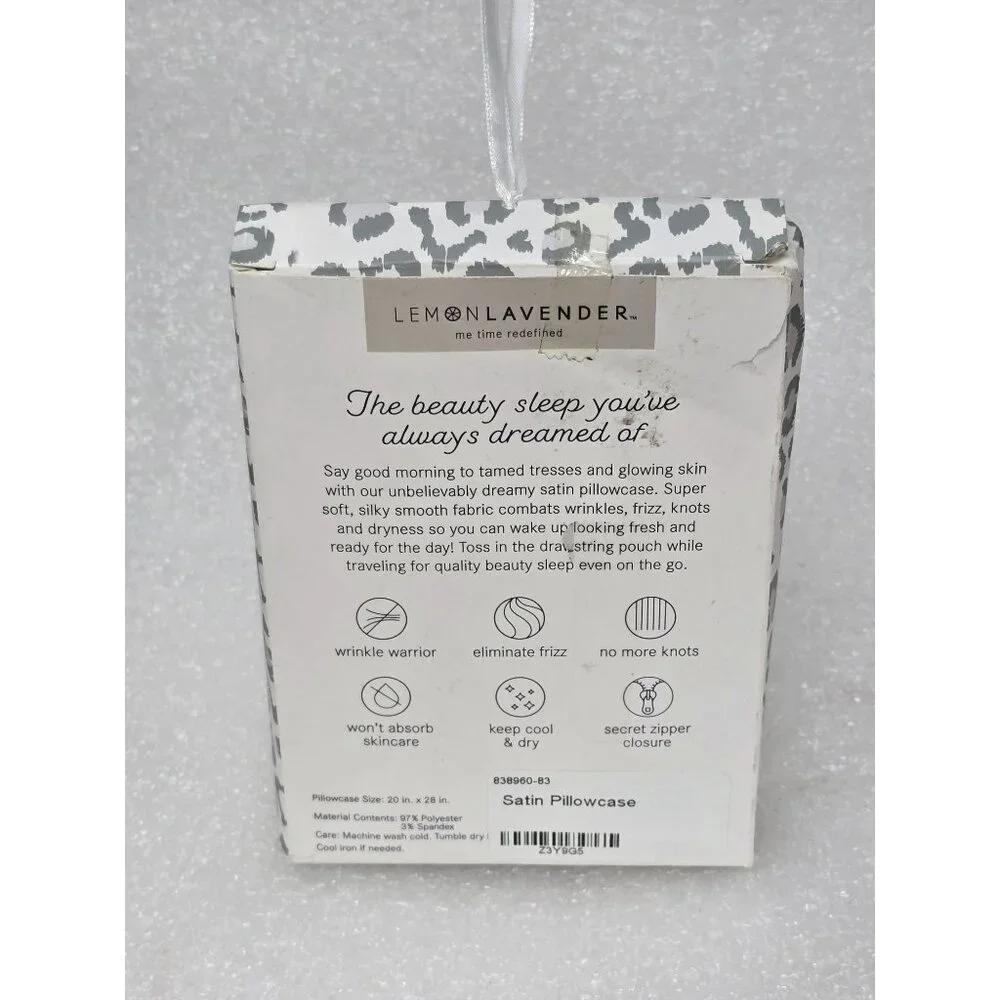 Lemon Lavender Silky Satin Pillowcase Cat Nap Pattern 20